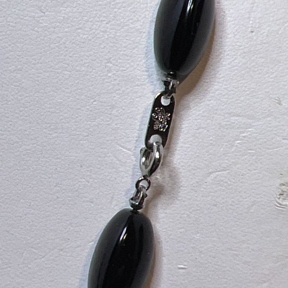 Just for You Silver Tone And Black Beaded Necklace 22" (3894) - Picture 5 of 6